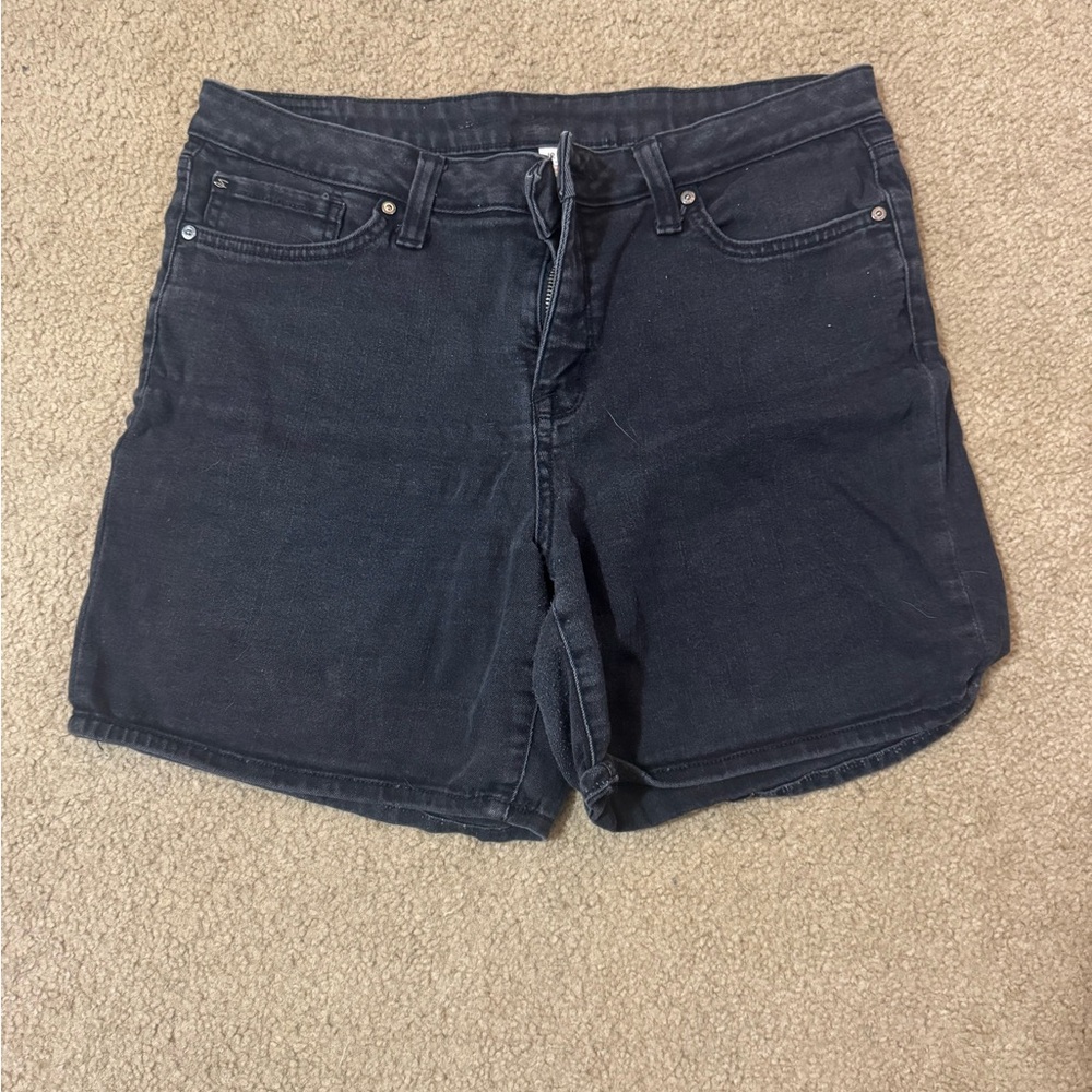 Seven7 Black Jean Shorts with Cuffed Hem